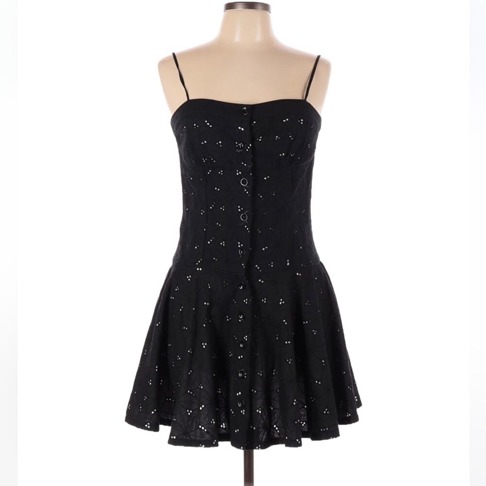 Alyn Paige Black eyelet drop waist dress, size 13 or 14